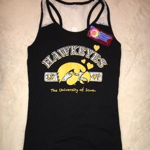 Iowa Hawkeyes Lace Back Tank Top